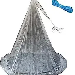 fisherman's- fishing solutions Hand Throwing 8 Feet Height Fishing Bait Cast Net (1 X1 cm) Aquarium Fish Net-picture-10