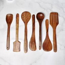 handyytwwisst Wooden Serving Spoon Set, Beautiful Cooking Spoons Kitchen used Utensils Kitchen Tool Set-picture-14