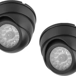 DITCAFOS 2 PCS Fake Security Camera Dummy Dome CCTV with Blinking Red LED Warning Light Security Camera image 1