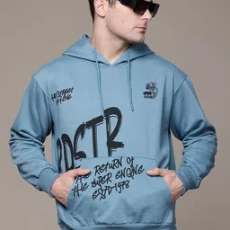 roadster Men Full Sleeve Printed Hooded Sweatshirt-picture-12