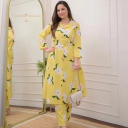 charvi creation Women Viscose Rayon Kurta Pant Set-picture-24