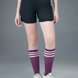 technosport Solid Women Black Sports Shorts-picture-32