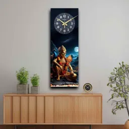 olive tree Multicolour Rectangle 24 Inches Wooden Wall Clock (Lord Hanuman)-picture-27