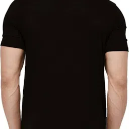 rs print Men Graphic Print, Typography Round Neck Cotton Blend Black T-Shirt image 5