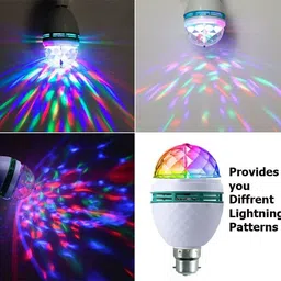 jiz NEW COLLOCATION 360 Degree Rotating Crystal LED Bulb,LED Light, LED Disco Light for Party,Function,Diwali,Christmas Decoration, Single Disco Ball image 4
