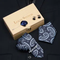 LOUIS STITCH Silk Cufflink & Tie Pin Set image 1