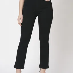 kraus jeans Women Flared High Rise Black Jeans image 1