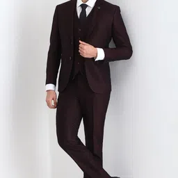 allen solly Men Three Piece Suit Solid Suit image 4