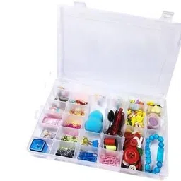 foscadit 36 Grids Clear Plastic Storage Box with Adjustable Dividers Organizer Pills Drugs Earrings Bead Jewelry Small Storage Box Case 36 Grids Clear Plastic Storage Box Vanity Box image 2