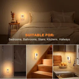 TINSUHG Smart Night Lamp with Automatic Sensor ONOFF Dim LED Lights Smart Sensor Light image 2