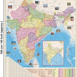 smartbooks ENGLISH MAP INDIA POLITICAL LAMINATION MAP Size (40inch * 28inch) Paper Print | Best Useful for UPSC, SSC, IES and other competitive Exams. Paper Print (40 inch X 28 inch) Paper Print-picture-33