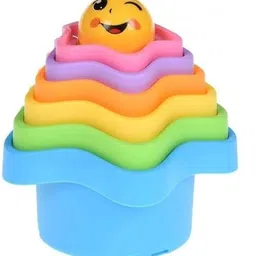 budetto Stacking Cup Tower Toy for Kids – Colorful Nesting & Stacking Learning Toy Rattle image 3