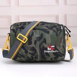 Green Men Sling Bag Stylish Shoulder Crossbody Chest Messenger Bag Waterproof for Men and Women-image-9