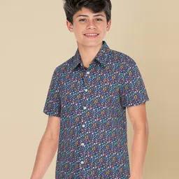 Allen Solly Junior Boys Spread Collar Abstract Printed Cotton Casual Shirt image 5