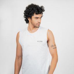 domyos Men's Straight-Cut Crew Neck Cotton Fitness Tank Top 500 Cosmeto - Grey-picture-44