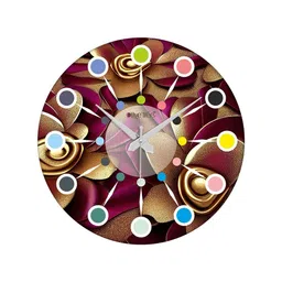 olive tree Calathus Multicolour Engineered Wood Wall Clock image 4