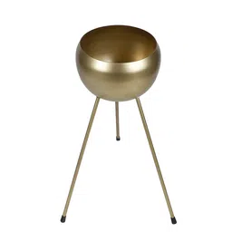 Amaya Decors Set Of 2 Gold-Toned Solid Planters With Stand image 5