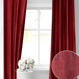 RIDHAAN Maroon 2 Pieces Room Darkening Door Curtain-picture-13