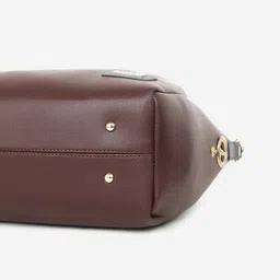 ROVOK Brown Set of 5 PU Structured Shoulder Bag image 5