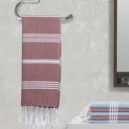 Arrabi Set Of 6 Striped Cotton 210 GSM Hand Towels-picture-20