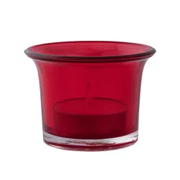 Homesake Set of 6 Red Collar Glass Tea Light Candle Holder image 2