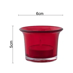 Homesake Set of 6 Red Collar Glass Tea Light Candle Holder image 3