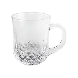 Aura Transparent 6 Pieces Textured Glass Glossy Mugs 210 ml Each image 5