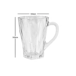 Aura Transparent 6 Pieces Textured Glass Glossy Mugs 180ml Each image 2