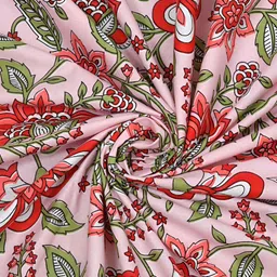 Salona Bichona White & Red 8 Pieces Floral Printed Pure Cotton Diwan Set image 3