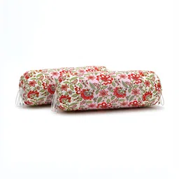 Salona Bichona White & Red 8 Pieces Floral Printed Pure Cotton Diwan Set image 2