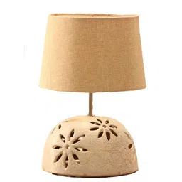 radhika dahlan Gold Crackle Antique Finish Terracotta Base Table Lamp image 4