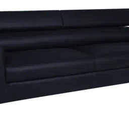 woodsworth from pepperfry Xaviec 3 Seater Sofa With Adjustable Headrests In Black Colour image 2