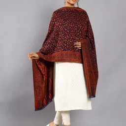 HANDICRAFT PALACE Woven Design Wool Shawl image 1