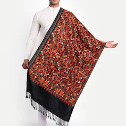 Zamour Men Woolen Embroidered Stole-image-63