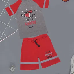 Dollar Champion Kidswear Boys Assorted Printed Pure Cotton T-shirt with Shorts-picture-19