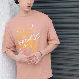 Kook N Keech Wordsmith Splash Typography Printed Pure Cotton Oversized T-Shirt image 1