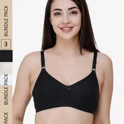 College Girl Pack of 3 Pure Cotton Everyday Bra - Full Coverage-image-60