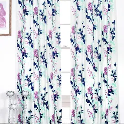 Tranquebar Home Pink & White 2 Pieces Printed Room Darkening Cotton Door Curtains-picture-41