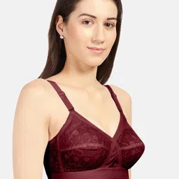 Sonari Women Pack Of 2 Coral & Maroon Non Padded Non Wired Pure Cotton Everyday Bra image 2