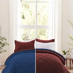 RF RELAXFEEL Maroon & Blue Heavy Winter 233 GSM Double Bed Comforter image 5