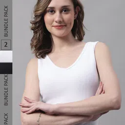 FBAR Pack Of 2 V-Neck Cotton Crop Tops-image-14