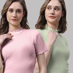 FBAR Pack of 2 Cotton Fitted Crop Tops-picture-31