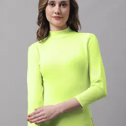 FBAR High Neck Long Sleeves Ribbed Cotton Top-image-29