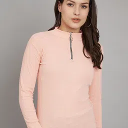Trend Level High Neck Long Sleeves Cotton Top-picture-32