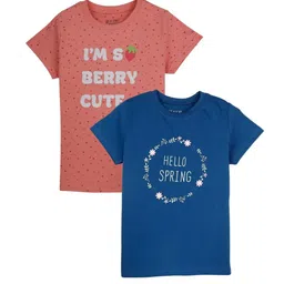 Gini and Jony Girls Pack Of 2 Printed Cotton T-Shirts image 1