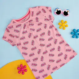 Pantaloons Junior Girls Conversational Printed Cotton Top-picture-10