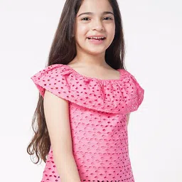 Ed-a-Mamma Girls Self Design Cotton Top-picture-23