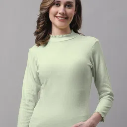 FBAR Pack Of 2 Ribbed High Neck Fitted Cotton Top-image-78