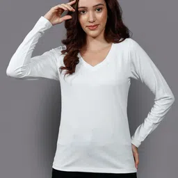 Chemistry Solid V-Neck Cotton Top image 1