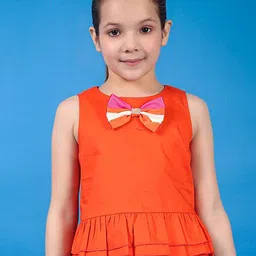 One Friday Girls Round Neck Pure Cotton Peplum Top-image-79